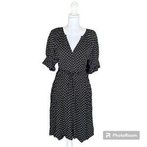 NWT Gap A Line Dress, Black with White Pattern, Size M